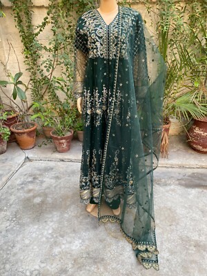 green net dress Hunter Green Ruched Maxi Dress With Slit main image 1