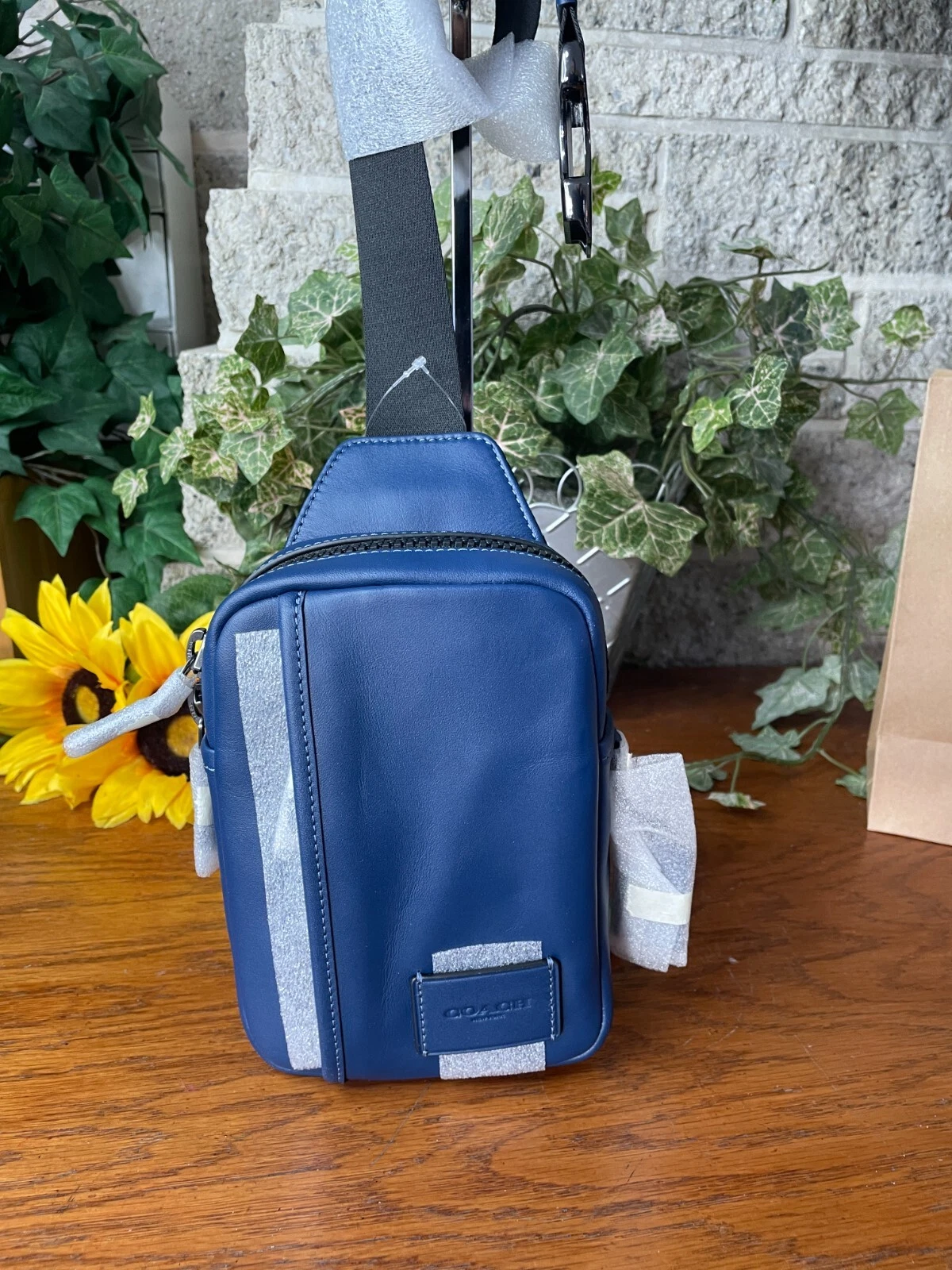 ZAINO COACH EDGE L PACK BLU PROFONDO CM154 NUOVO CON ETICHETTE BORSA A MANO 1 TRACOLLA BORSA A TRACOLLA