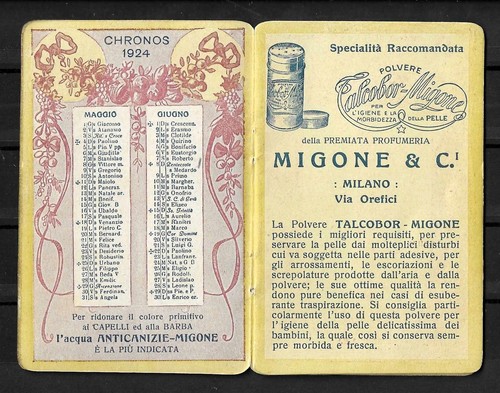 Ancien Calendrier De Barbier (Année 1924) Mignone & C. Parfumeurs - Milan - Picture 3 of 7