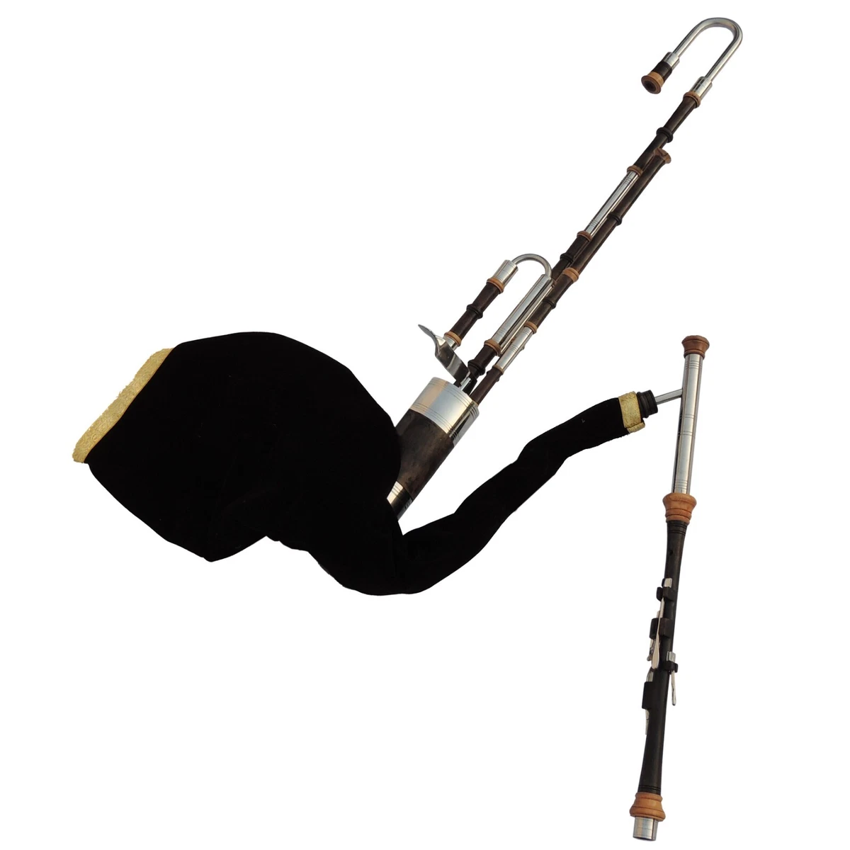 Irish Uilleann Pipes Half Set Chanter in D with 4 Nickle Keys