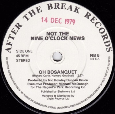 Not The Nine O'Clock News - Oh Bosanquet (7'', Single)