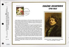3147++FEUILLET CEF SUR  SOIE 1er JOUR 1998  EUGENE   DELACROIX