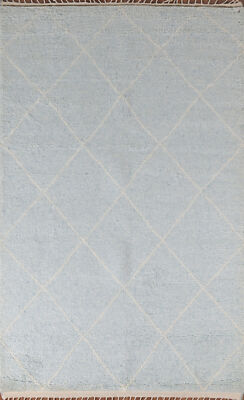 Statement Luxury Hand-Knotted Moroccan Indian Rug Modern Decor 5x8 ft