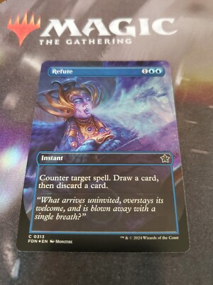 Mtg. 2x Refute. Foil Borderless. Foundations. Pack Fresh | eBay