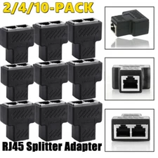 New RJ45 Ethernet Connector Splitter 1 to 2 sockets Internet Cable Cat 5 6 7 Lot