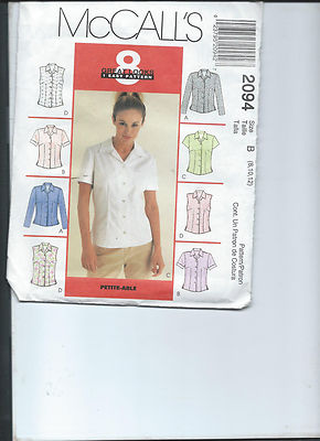 McCall's 2094 size B (8, 10, 12) Misses tops petite-able