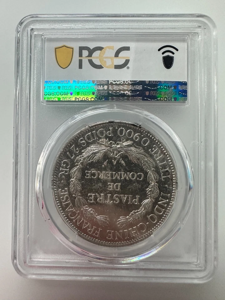 Indo China Francesa 1 Piastre 1899-A Lec-281 PCGS AU53 Foto 2 de 2