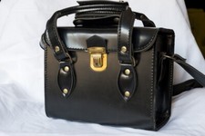 borsa fotografica vintage in pelle H 21 cm L 26x 15 cm