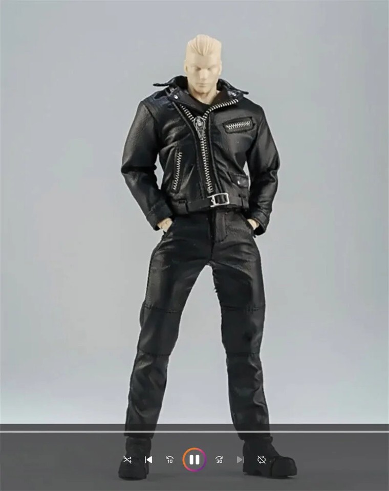 1/12 Scale Male Terminator Punk Motorcycle Coat Pants Set for 6