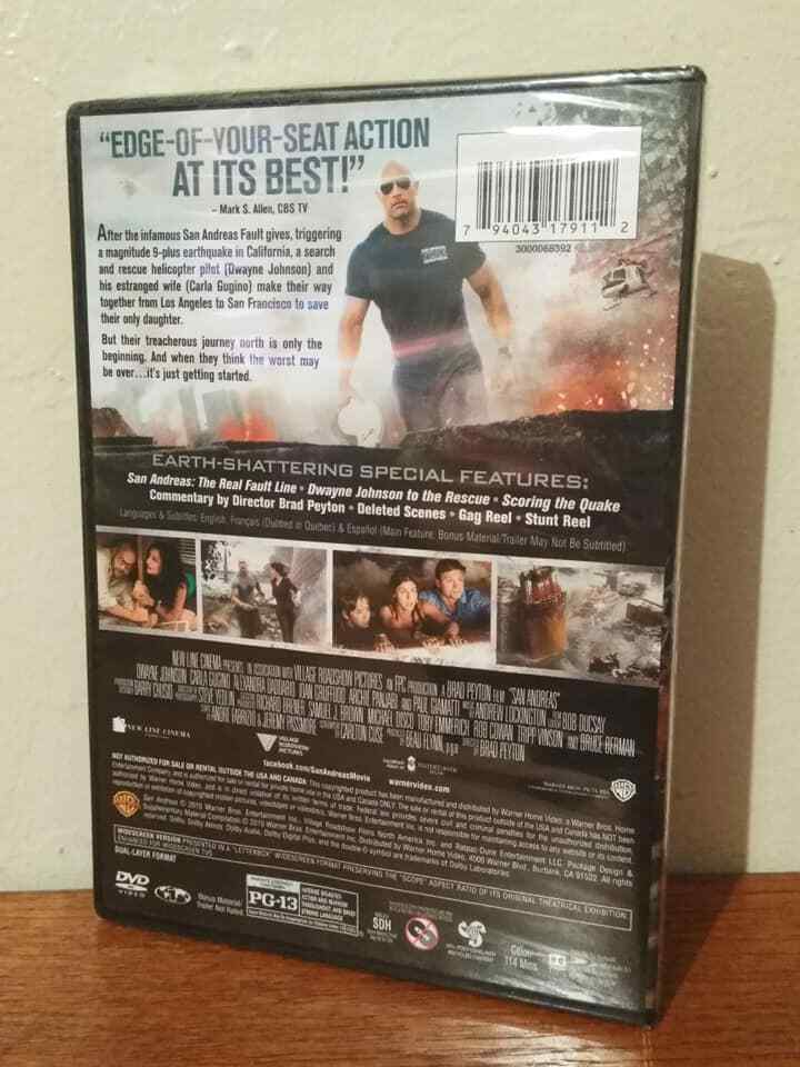 SAN ANDREAS New Sealed DVD Dwayne Johnson Carla Gugino