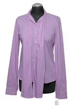 La Camicia Womens Sleigh Blouse Blouse 34 White Pink Plaid Long Sleeve Lightweight New