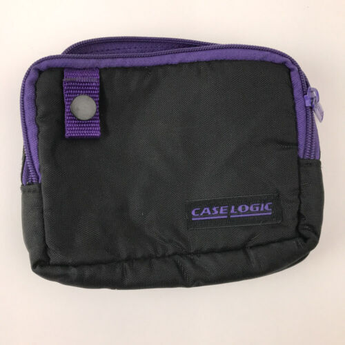 Retro black purple Case Logic 1990s tape player belt pouch - Picture 1 of 7