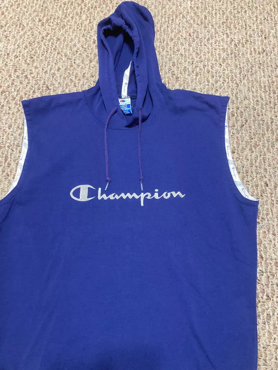 Vintage Champion Sleeveless Hoodie Made in USA sz M item 887 READ