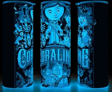 Glow in the Dark Coraline Cartoon Halloween Cup Mug Tumbler 20oz