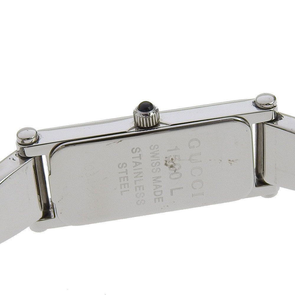 GUCCI 1500L WATCH SS QUARTZ ANALOG WOMEN'S GRAY DIAL SQUARE