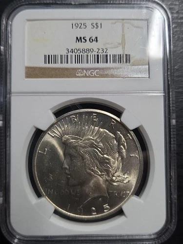 1925 Peace Dollar, NGC MS64 #C250