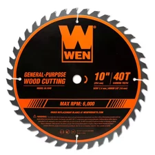 10" 40-Tooth Carbide Saw Blade for Miter & Table Saws Professional Woodwork