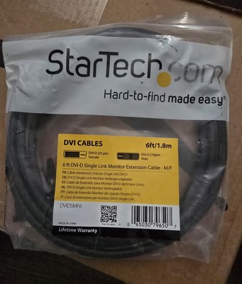 Startech 6ft DVI-D Single Link Monitor Ext Cable Extension M/F