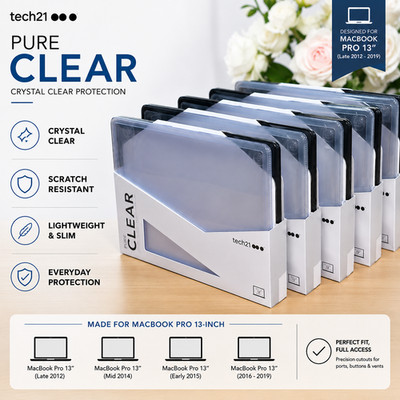 Original Tech21 MacBook (Pro 13 Zoll) Ende 2012-2019 Hartschalenhülle Laptop Cover