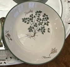 Over and Back Italy Herb Garden Pasta 9.5" Bowl Parsley