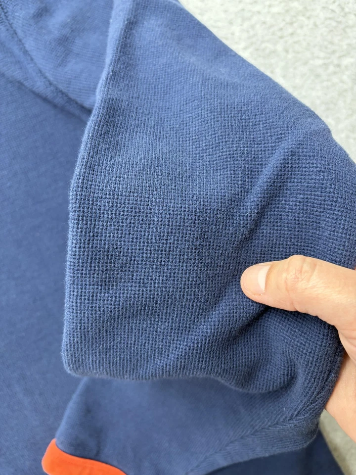 Camisa Boden Para Hombre Grande Azul Marino Henley Tejido Waffle Térmica Manga Larga 3 Botones Foto 3 de 4