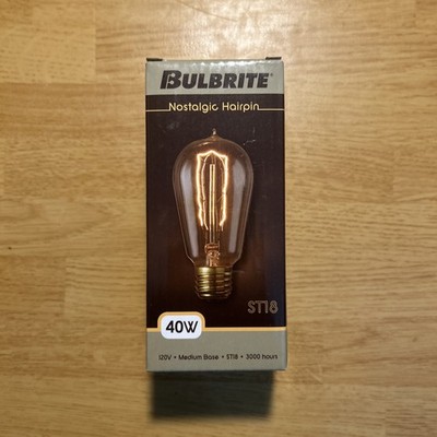 BulBrite Teardrop Nostalgic Hairpin Light Bulb Warm White 40 Watts ST18 #134018