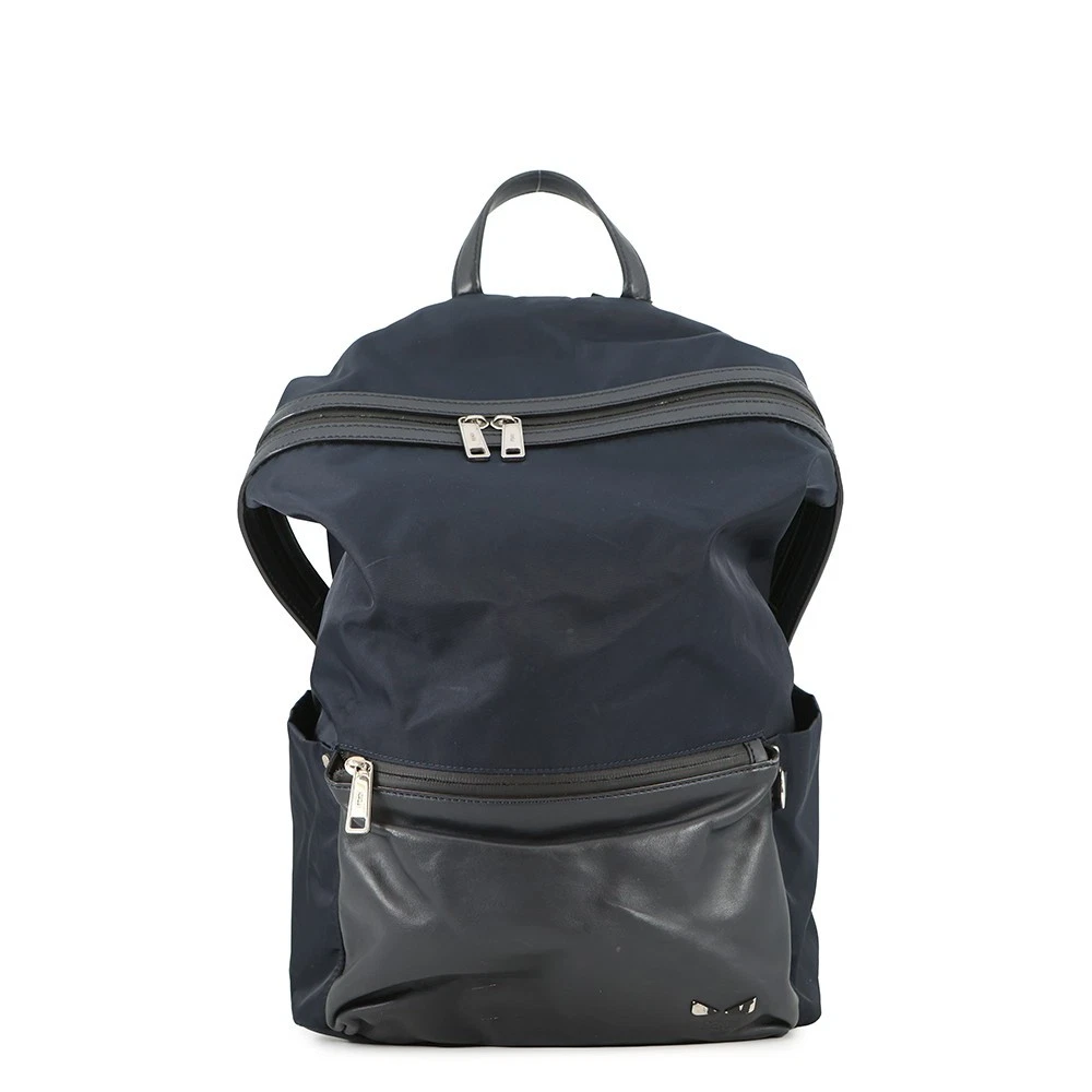 Fendi — FENDI Monster Backpack Nylon/Calf Leather Navy/Black 7VZ035