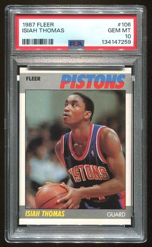 ISIAH THOMAS 1987-88 Fleer Basketball #106 PISTONS - GEM MINT PSA 10