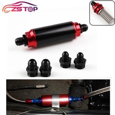 Universal Racing In-line Fuel Filter With An 6 8 10 Fittings Adapter 100 Micron