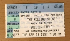 1997 THE ROLLING STONES BRIDGES TOUR SOLDIER FIELD CHICAGO CONCERT TICKET STUB
