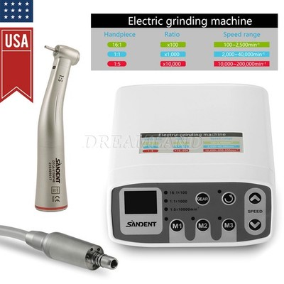 SANDENT Dental Brushless Electric Motor + 1:5 LED Contra Angle Handpiece