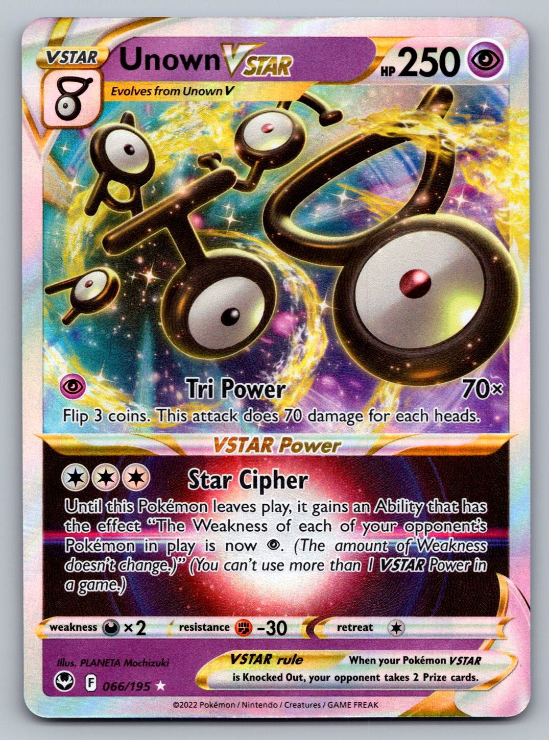 Pokemon TCG SWSH12: Silver Tempest Unown VSTAR 066/195