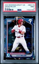 2024 Bowman Chrome Sapphire Aidan Miller BLACK  /10 SSP #BDC-115 - PSA 9 POP 1