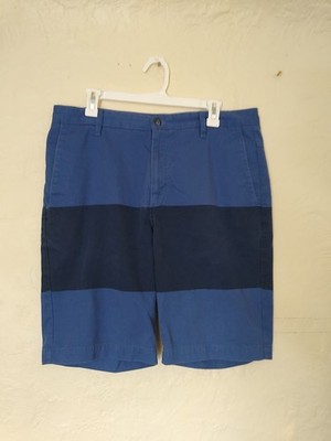 Volcom Corpo Class Men's Shorts Blue Colorblock Flat Front Chino Casual Sz 34
