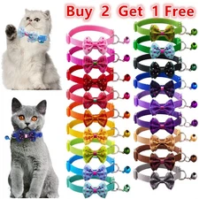 Adjustable Cat Collar With Bell,Breakaway Bow Tie Kitten Small Dog Puppy Collar