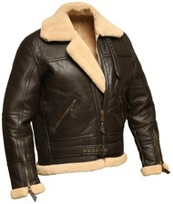 Mens B3 RAF Aviator Brown Bomber Real Shearli...
