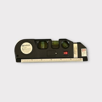 Qooltek Laser Level Tool with 8ft Tape Measure 3 Bubble Vials Cross Line + Extra