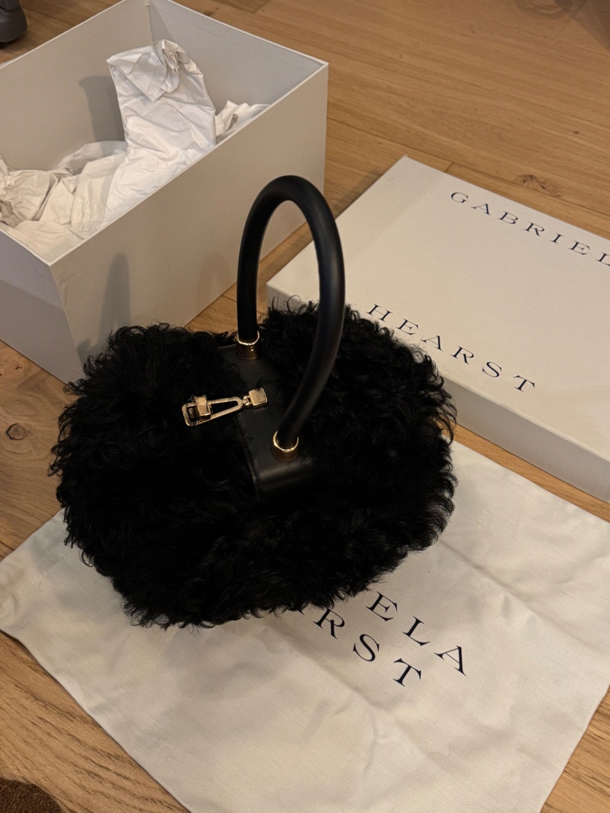 Gabriela Hearst Nina Bag in Black Shearling special edition image 9