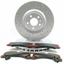 FITS PORSCHE MACAN 3.0 S 14-18 DRILLED FRONT BRAKE DISCS PADS SENSORS 350mm
