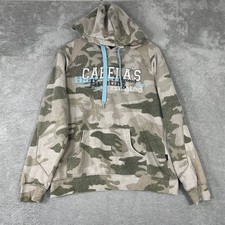 Cabelas Hoodie Womens Medium Green Camo Hunting Pullover Sweatshirt Y2K
