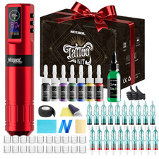 Wireless Tattoo Machine Kit Tattoo Rotary Pen with 1600mAh Battery Needles Inks