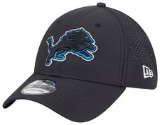 NUEVO Auténtico Sombrero Flexible 39Thirty Tono Negro NFL New Era Detroit Lions