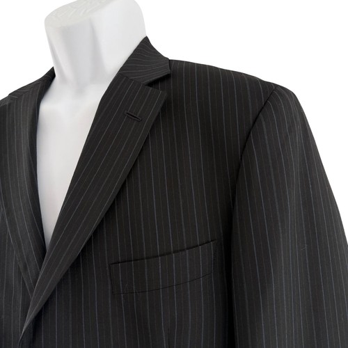 Hugo Boss Suit Jacket Mens 40 Black Scorsese Pinstripe Virgin Wool 3 Button USA