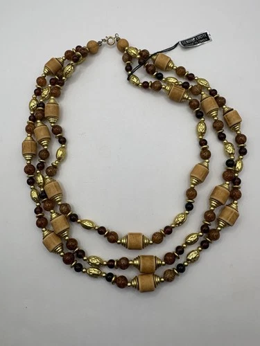 Vintage Multi-Strand Lucite Bead Necklace -Genuine China- Estate Costume Jewelry
