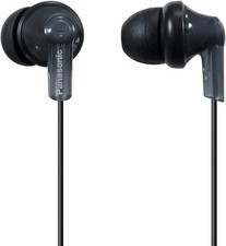 Panasonic ErgoFit Wired Earbuds, 3.5mm Jack In-Ear Headphones Wired - Black 