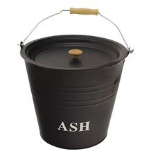Metal Ash Bucket Fireside Storage Coal Bin Scuttle with Lid Fire Log 12 Litre