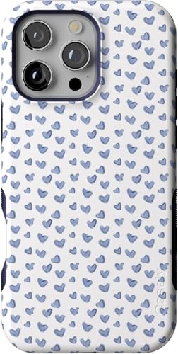 iPhone 16 Pro Max Lovebug Blue Hearts Case Military Grade Protection Stylish ...