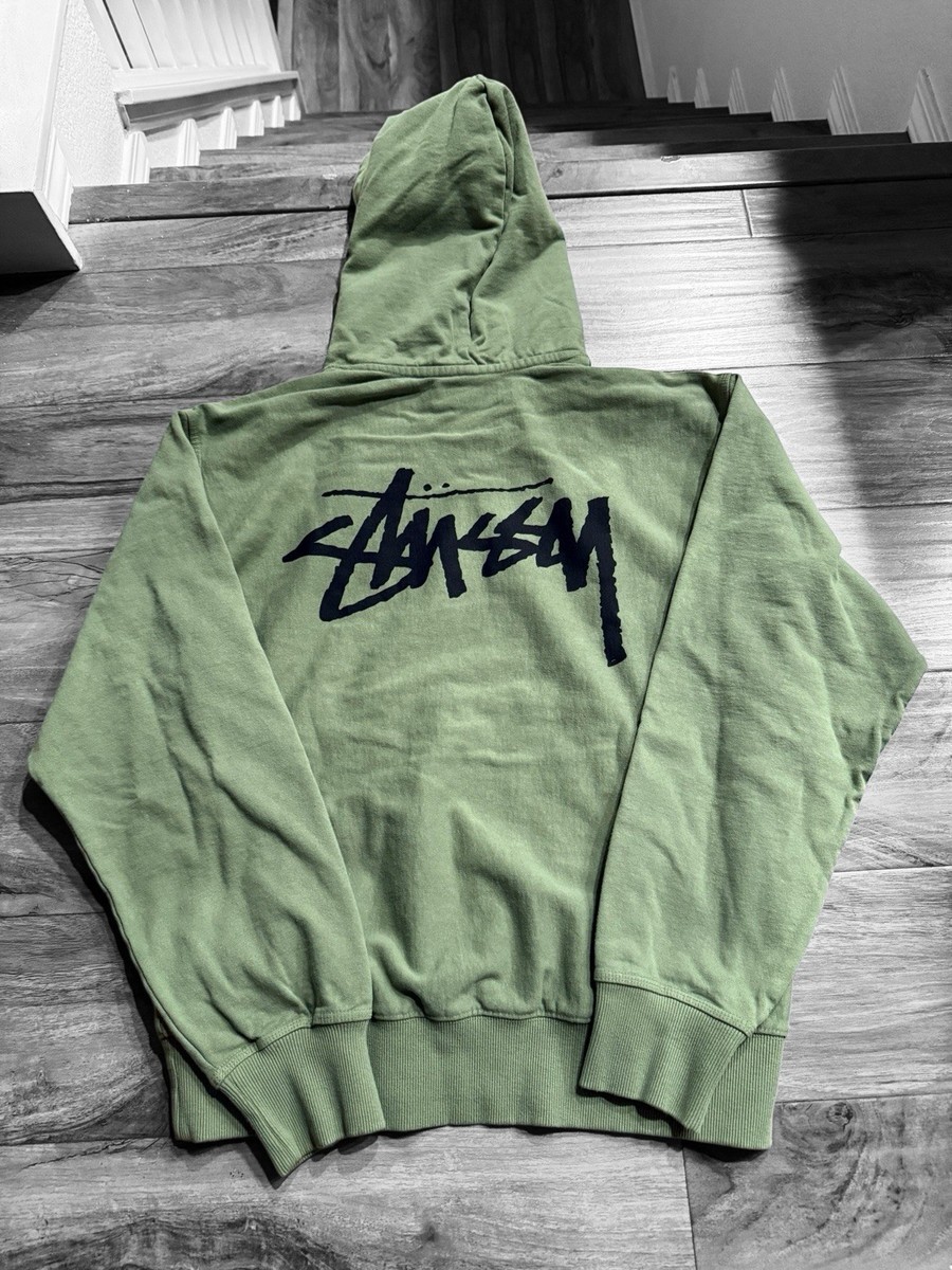 Stussy Olive Green Pullover Hoodie Sz M Sample | eBay