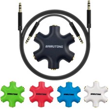 5-Jack Multi Headphone Audio Splitter With 3.5mm Stereo Cable 20cm 100cm, 5...