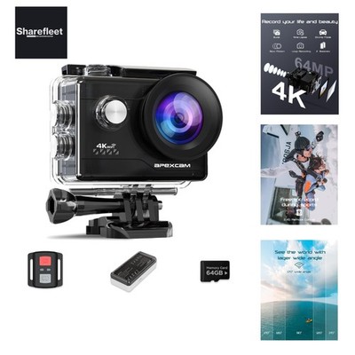 M80Air mit 64G Karte Action Cam 4K60FPS 64MP WiFi Sportskamera Unterwasserkam...